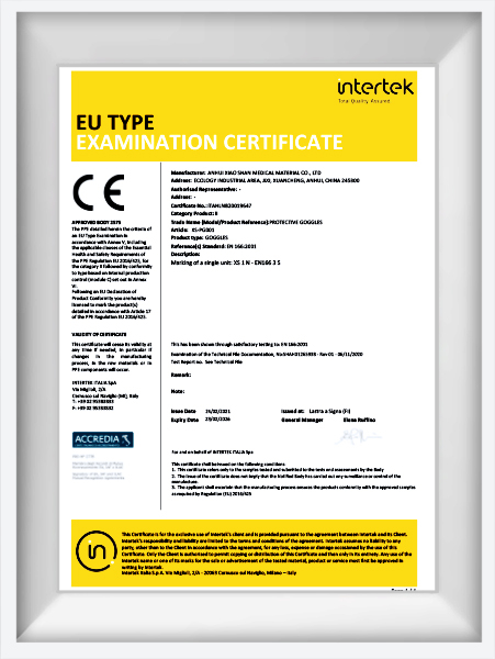 Protective Mask CE Certificate 2021